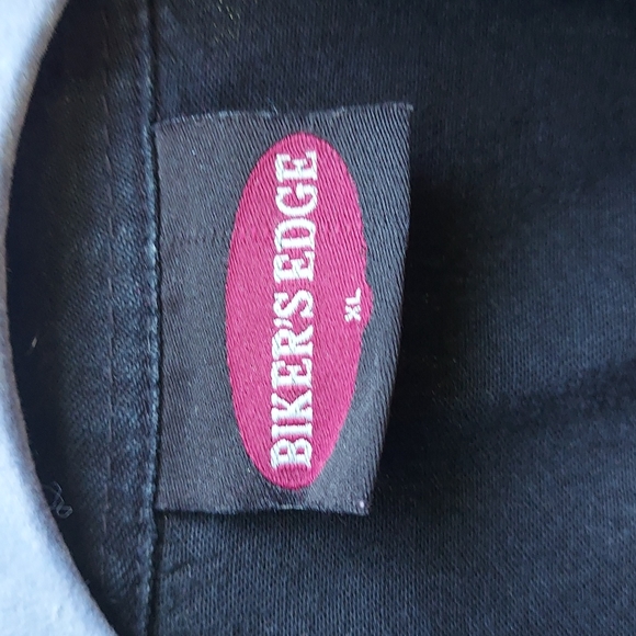 Ladies Bikers Edge Black Cut of Sleeve Button Down Sexy Cropped Tie Top Sz XL - Picture 3 of 5